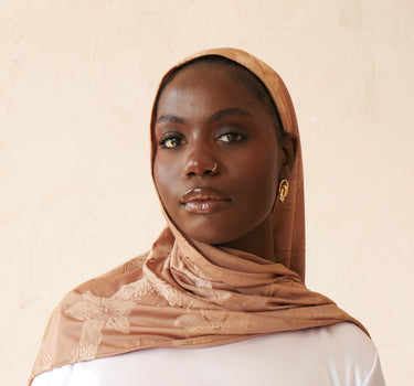 MOCHA PLAIN THREADED HIJAB