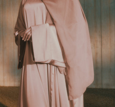 PEACH OVERSIZED OPEN ABAYA