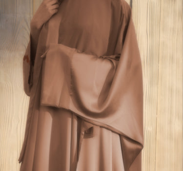 PEACH OVERSIZED OPEN ABAYA